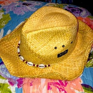 PANAMA JACK STRAW BEACH HAT SPRING SUMMER VINTAGE OSFM